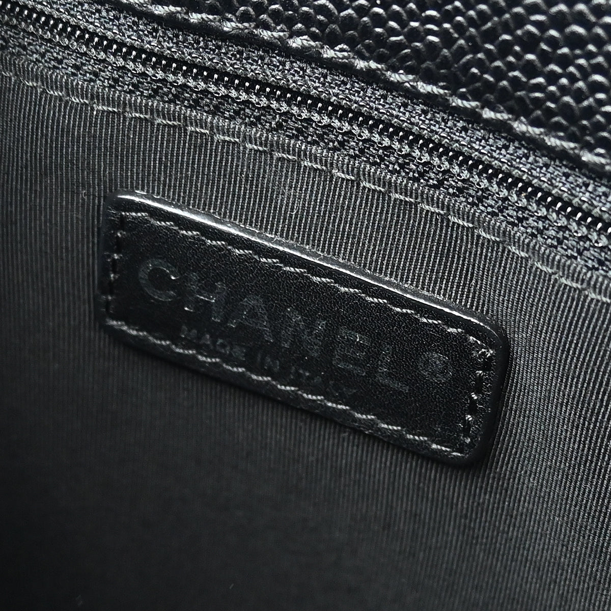 Chanel 2008-2009 Black Caviar Grand Shopping Tote GST Chain Handbag