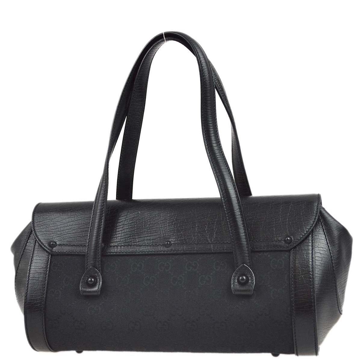 Gucci Black GG Bamboo Handbag