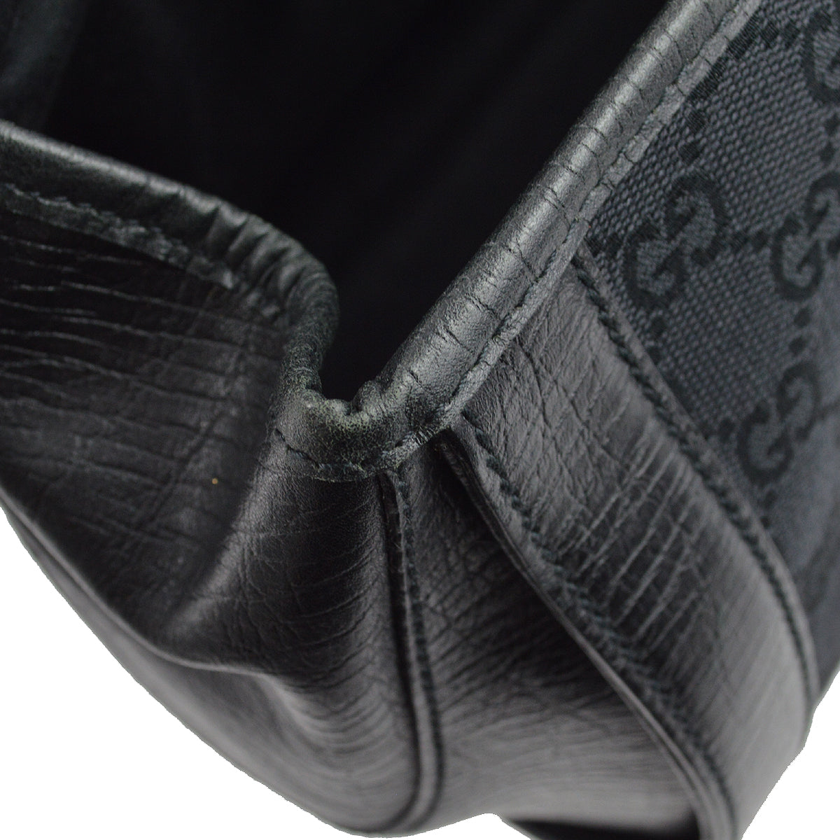 Gucci Black GG Bamboo Handbag
