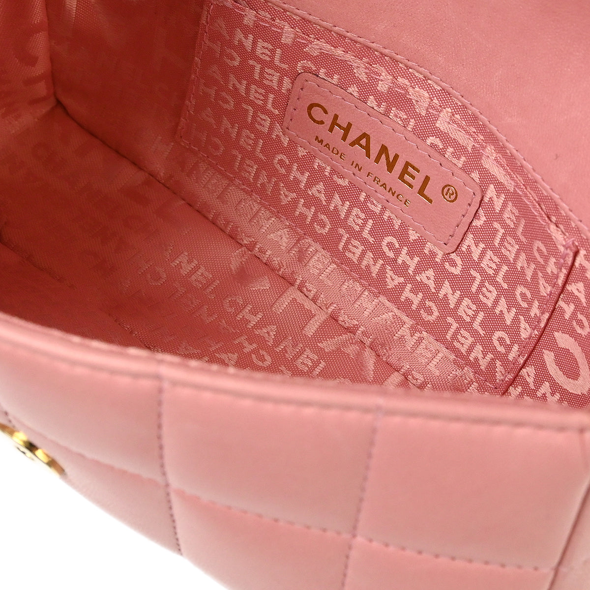 Chanel 2003-2004 Pink Lambskin Choco Bar Camellia Shoulder Bag