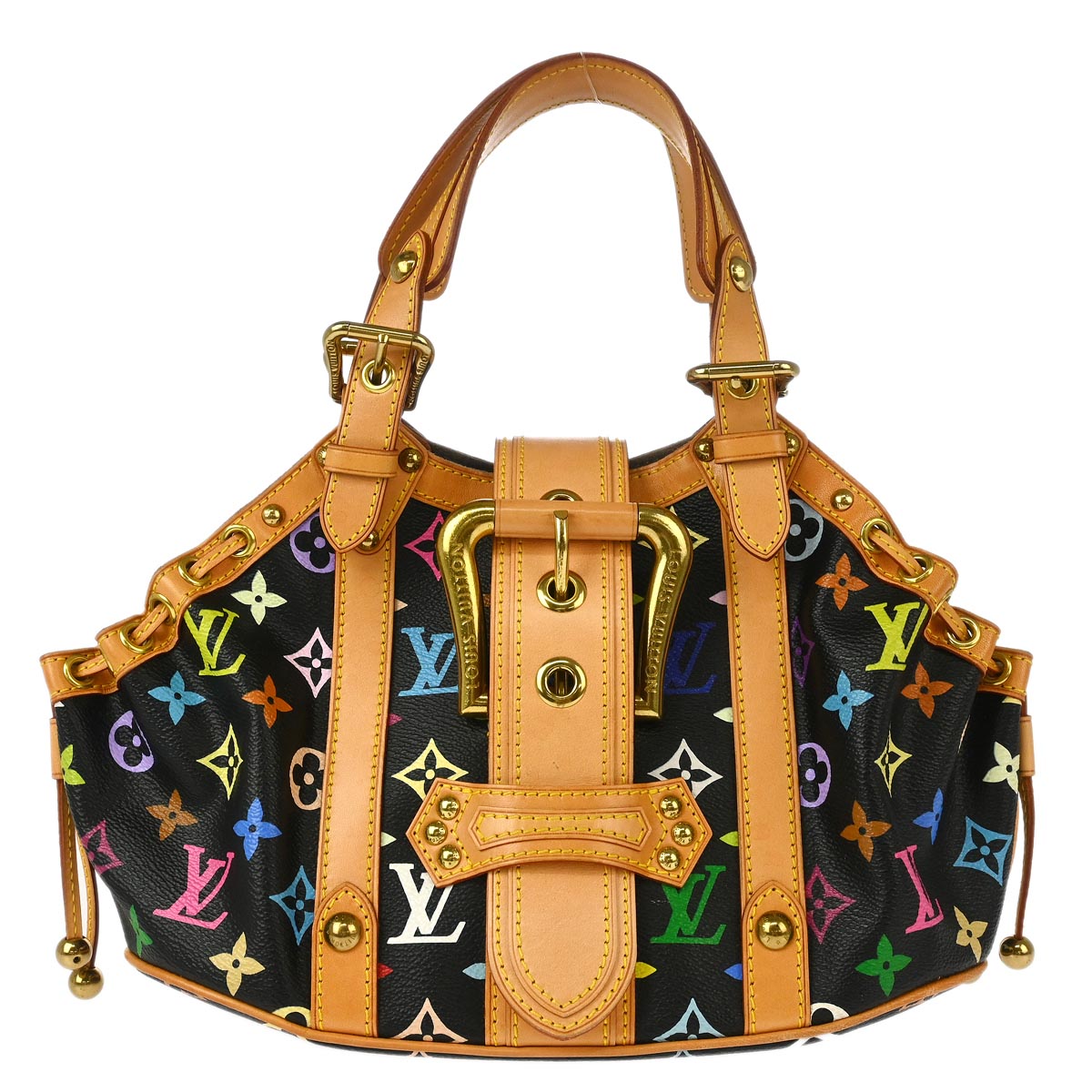 Louis Vuitton 2004 Black Monogram Multicolor Theda PM Handbag M92346
