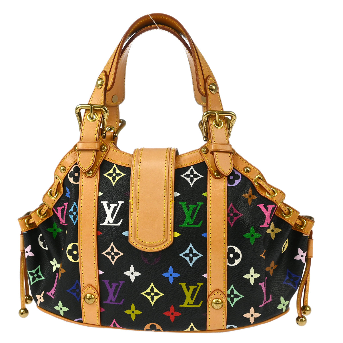 Louis Vuitton 2004 Black Monogram Multicolor Theda PM Handbag M92346