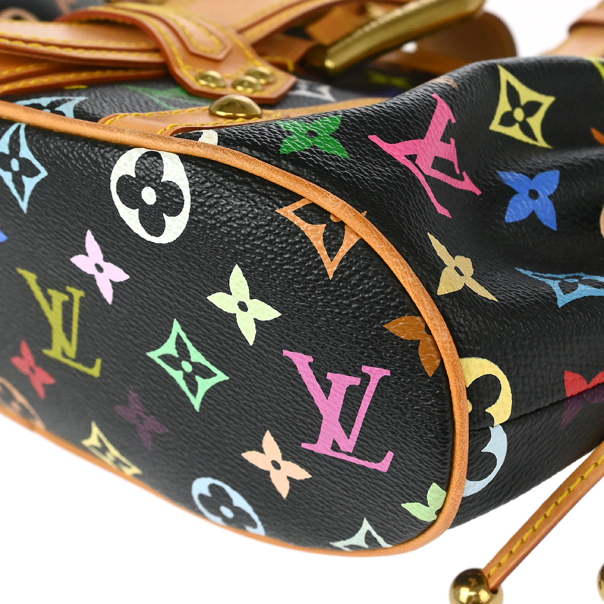 Louis Vuitton 2004 Black Monogram Multicolor Theda PM Handbag M92346
