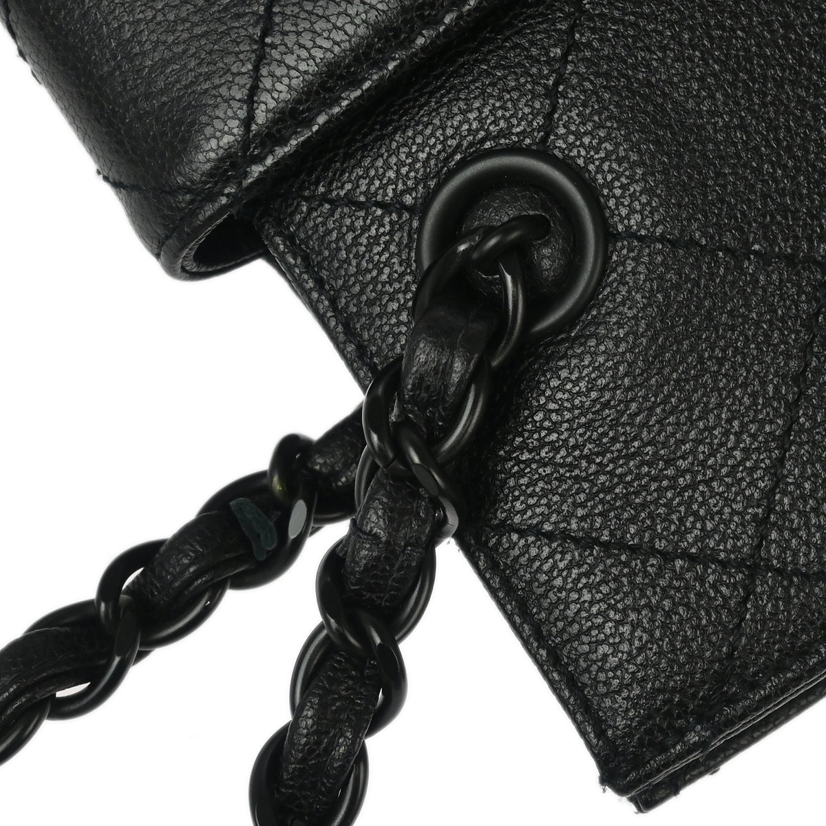 Chanel 1997-1999 Black Caviar Chain Tote Shoulder Bag