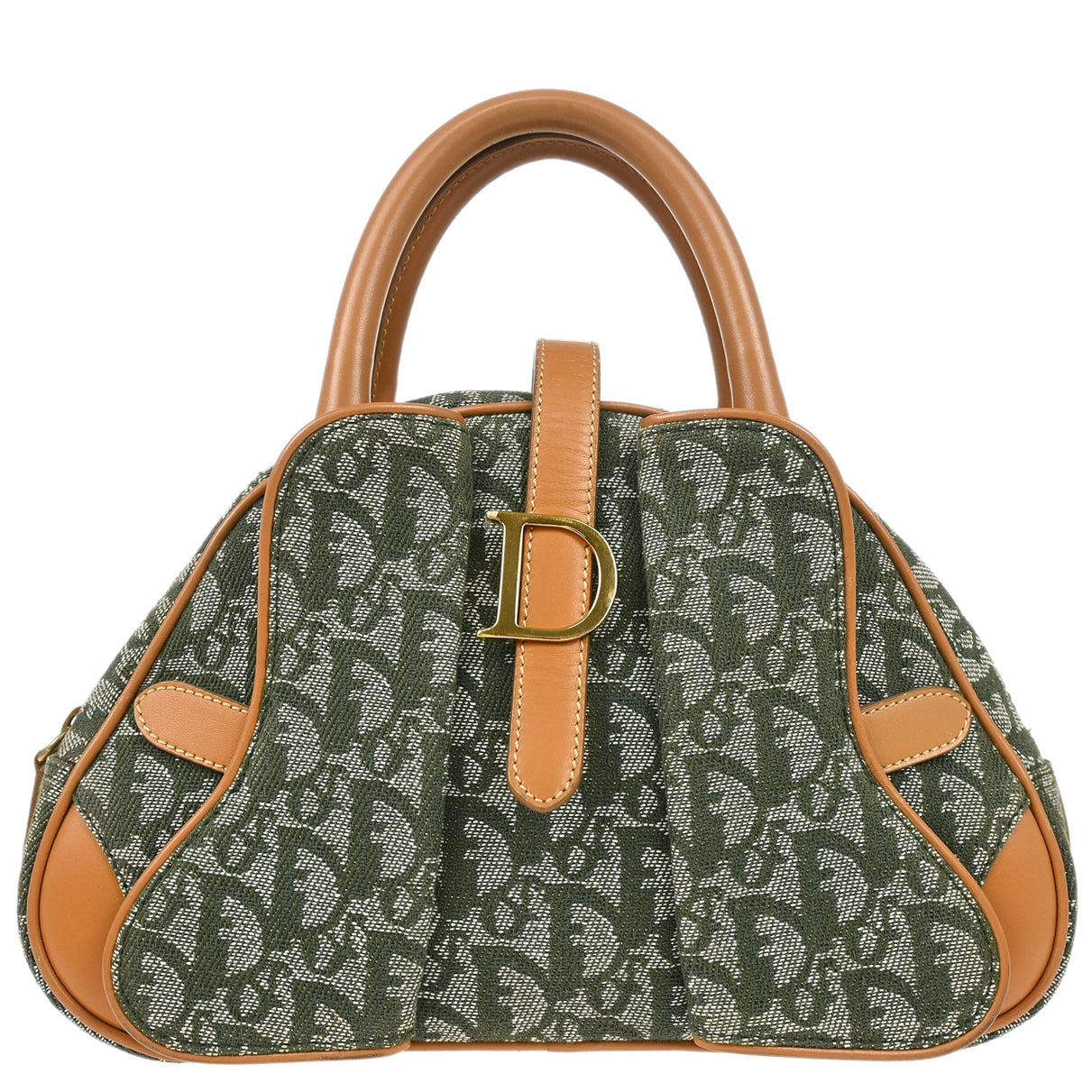 Christian Dior Green Double Saddle Trotter Handbag