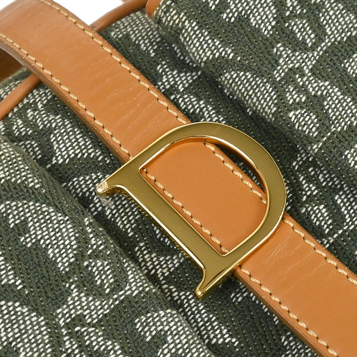Christian Dior Green Double Saddle Trotter Handbag
