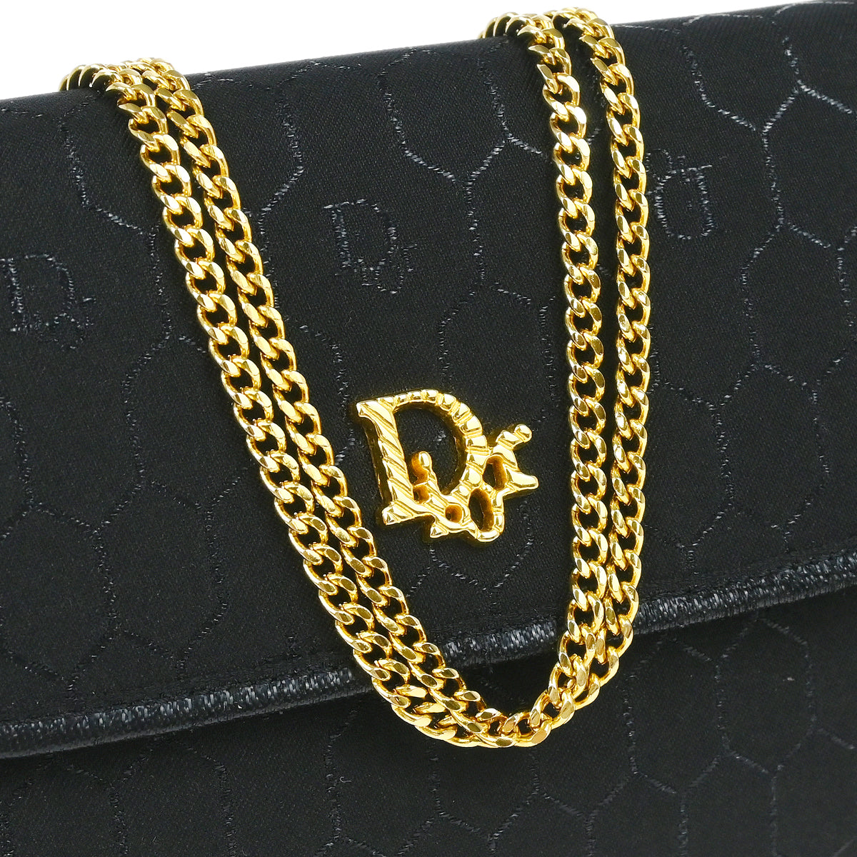 Christian Dior Black Honeycomb Shoulder Bag