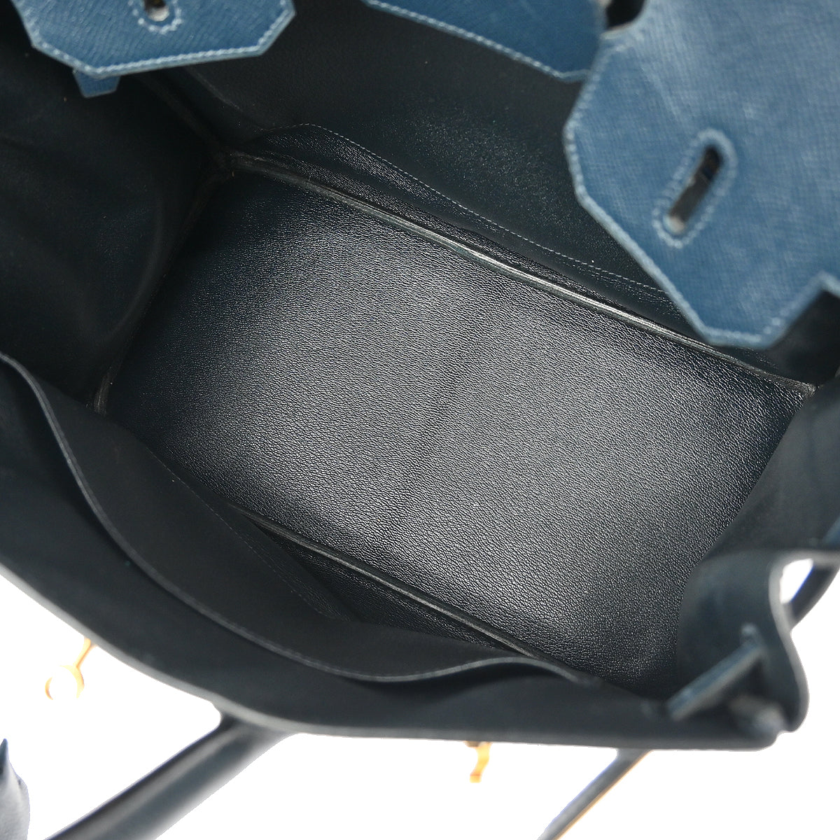 Hermes 1996 Blue Ocean Courchevel Haut a Courroies 32 Handbag