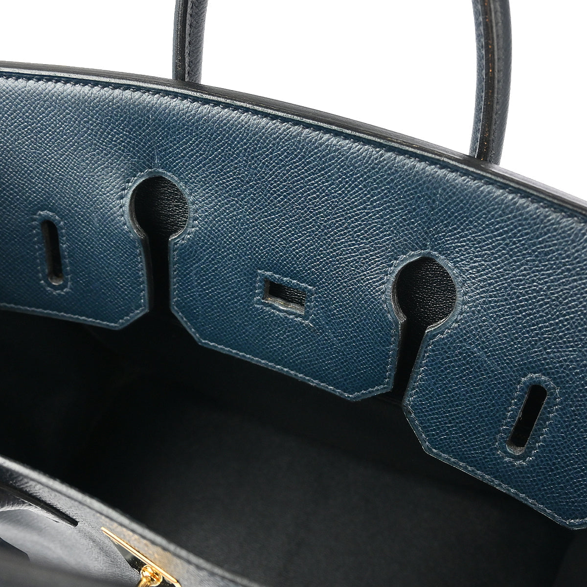 Hermes 1996 Blue Ocean Courchevel Haut a Courroies 32 Handbag