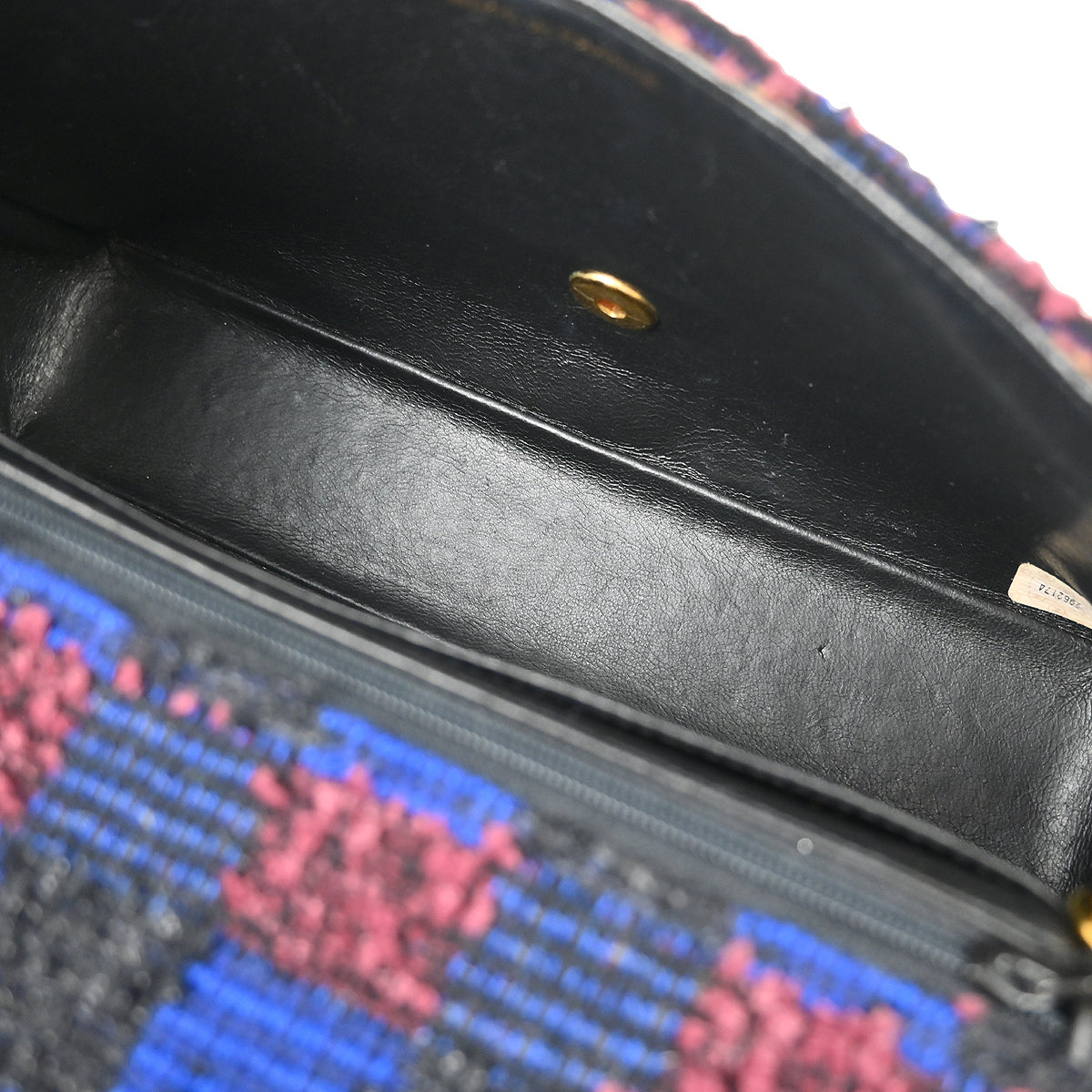 Chanel 1991-1994 Blue Tweed Classic Single Flap 2 in 1 Handbag Set