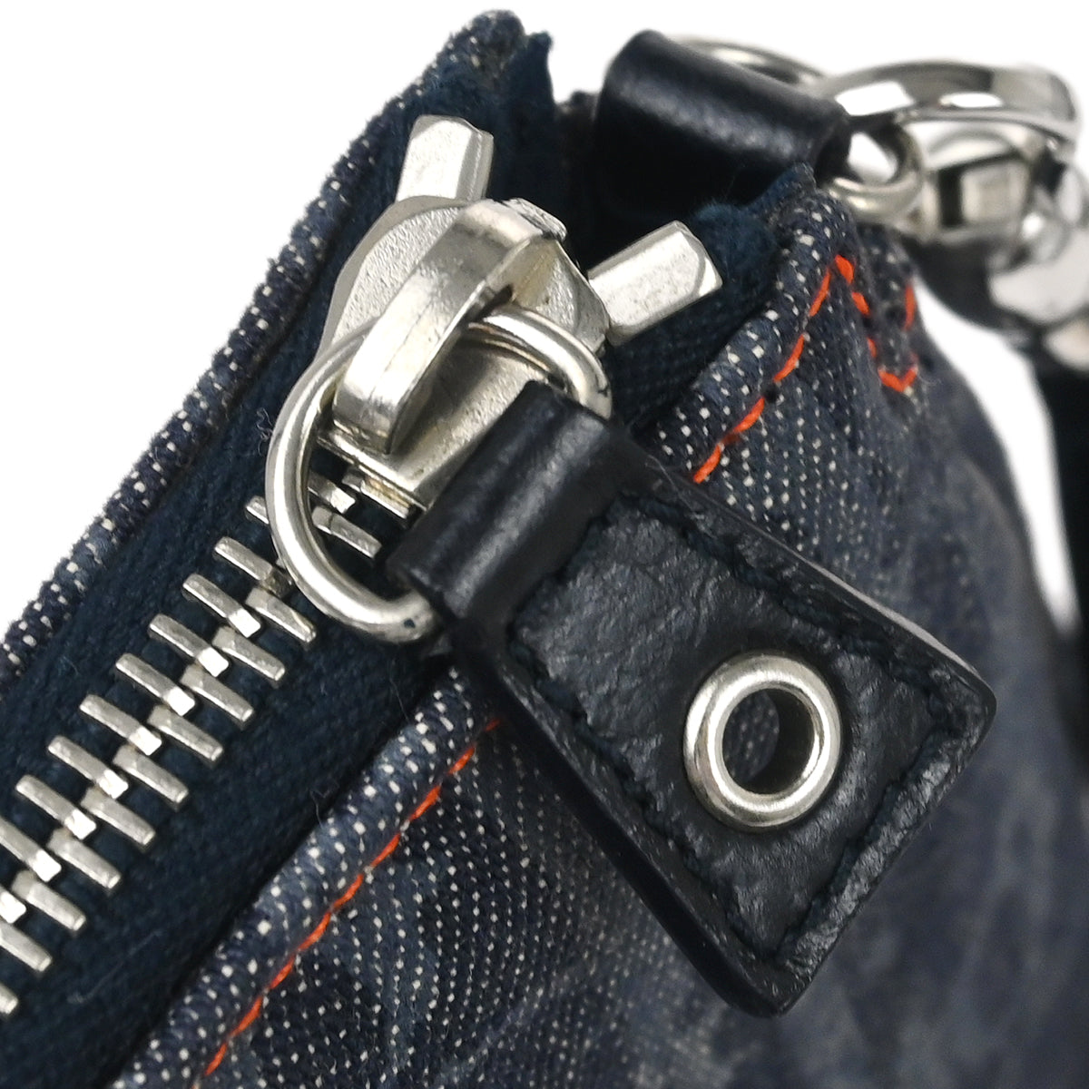 Christian Dior 2005 Navy Denim Trotter Saddle Handbag