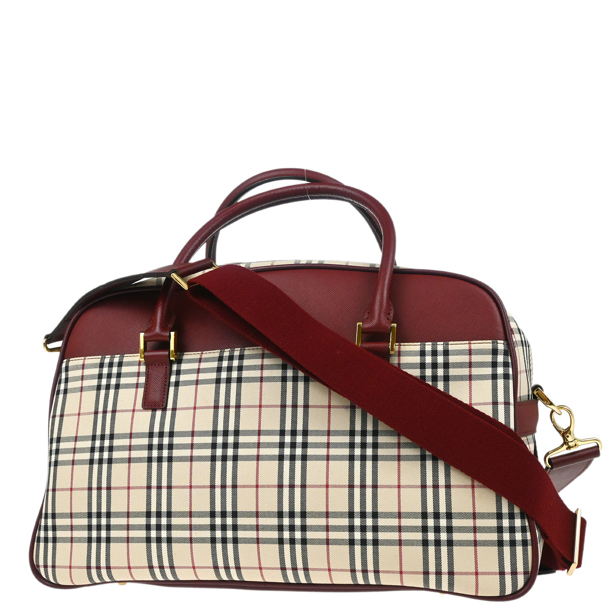 Burberry Beige Bordeaux Burberry Check 2way Shoulder Handbag