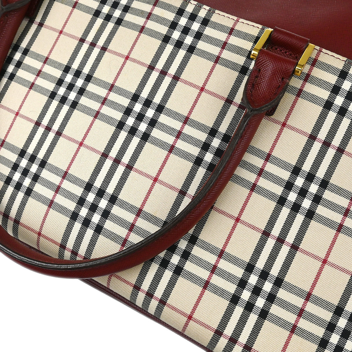 Burberry Beige Bordeaux Burberry Check 2way Shoulder Handbag