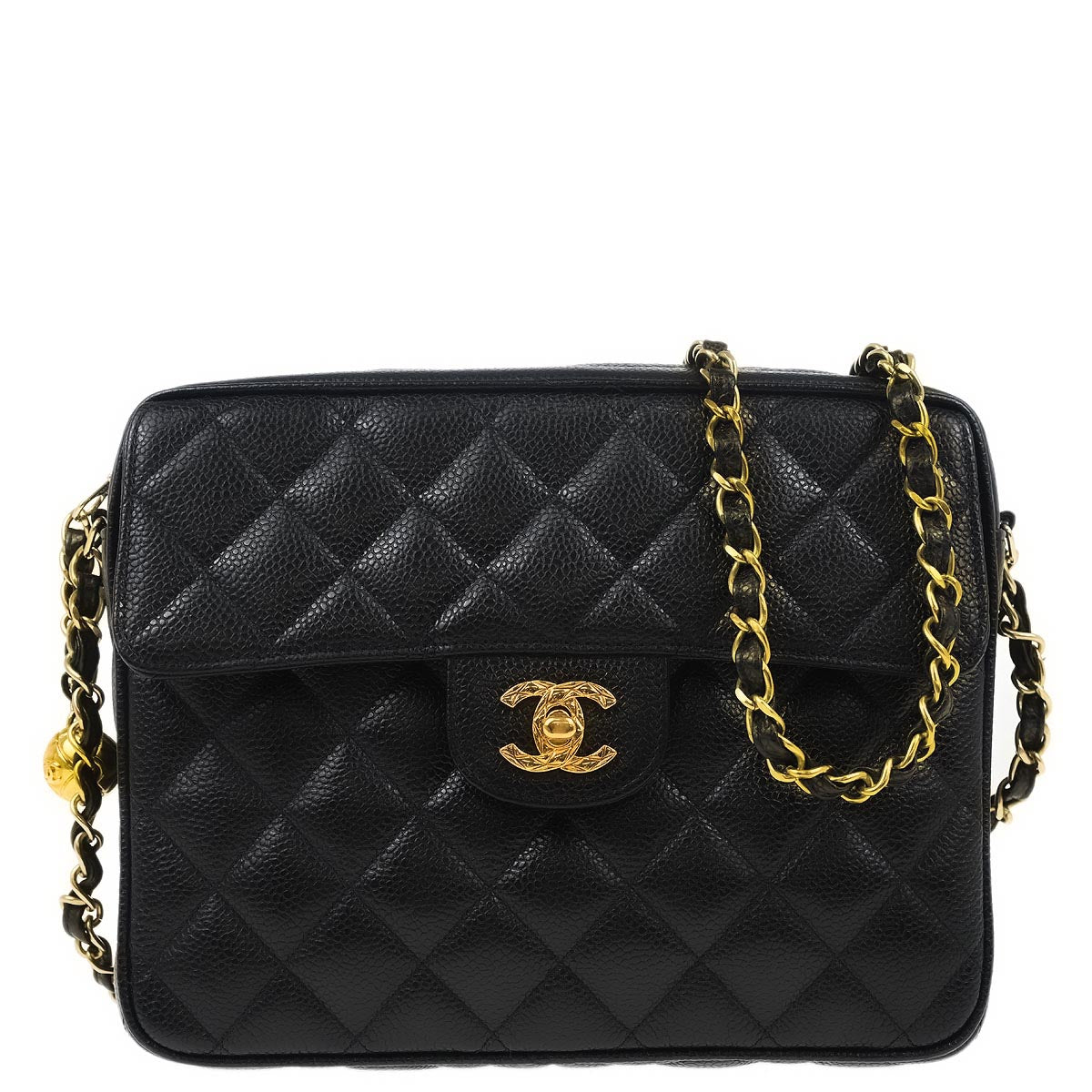 Chanel Black Caviar Camera Bag Small