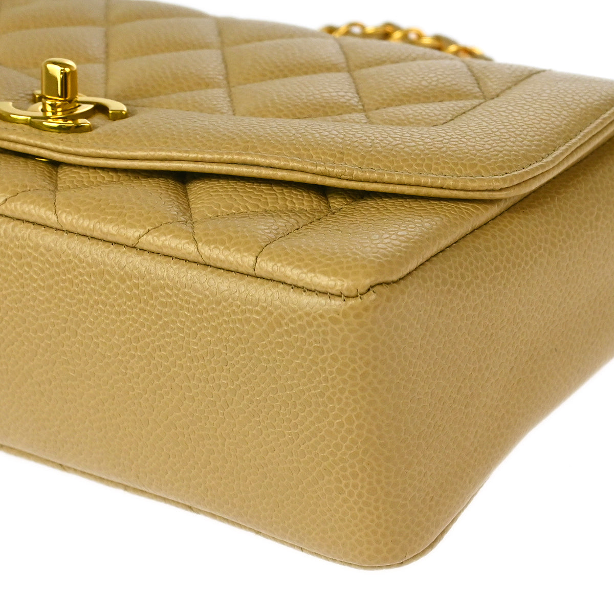 Chanel 1994-1996 Beige Caviar Small Diana Shoulder Bag