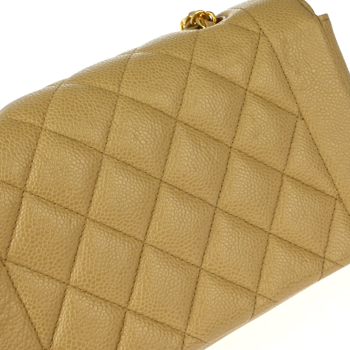Chanel 1994-1996 Beige Caviar Small Diana Shoulder Bag