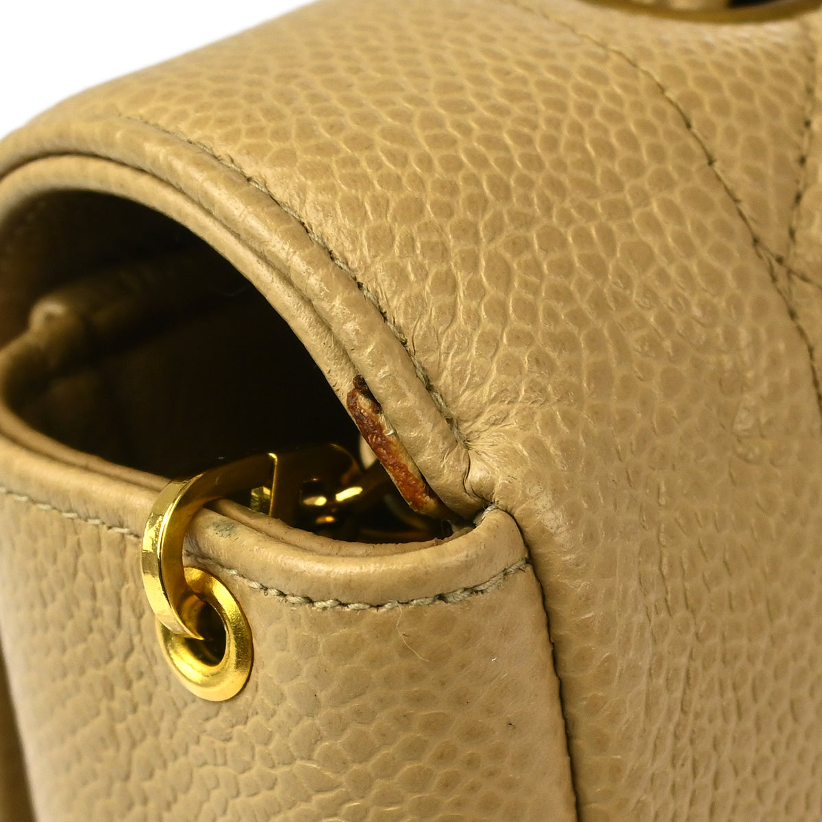 Chanel 1994-1996 Beige Caviar Small Diana Shoulder Bag