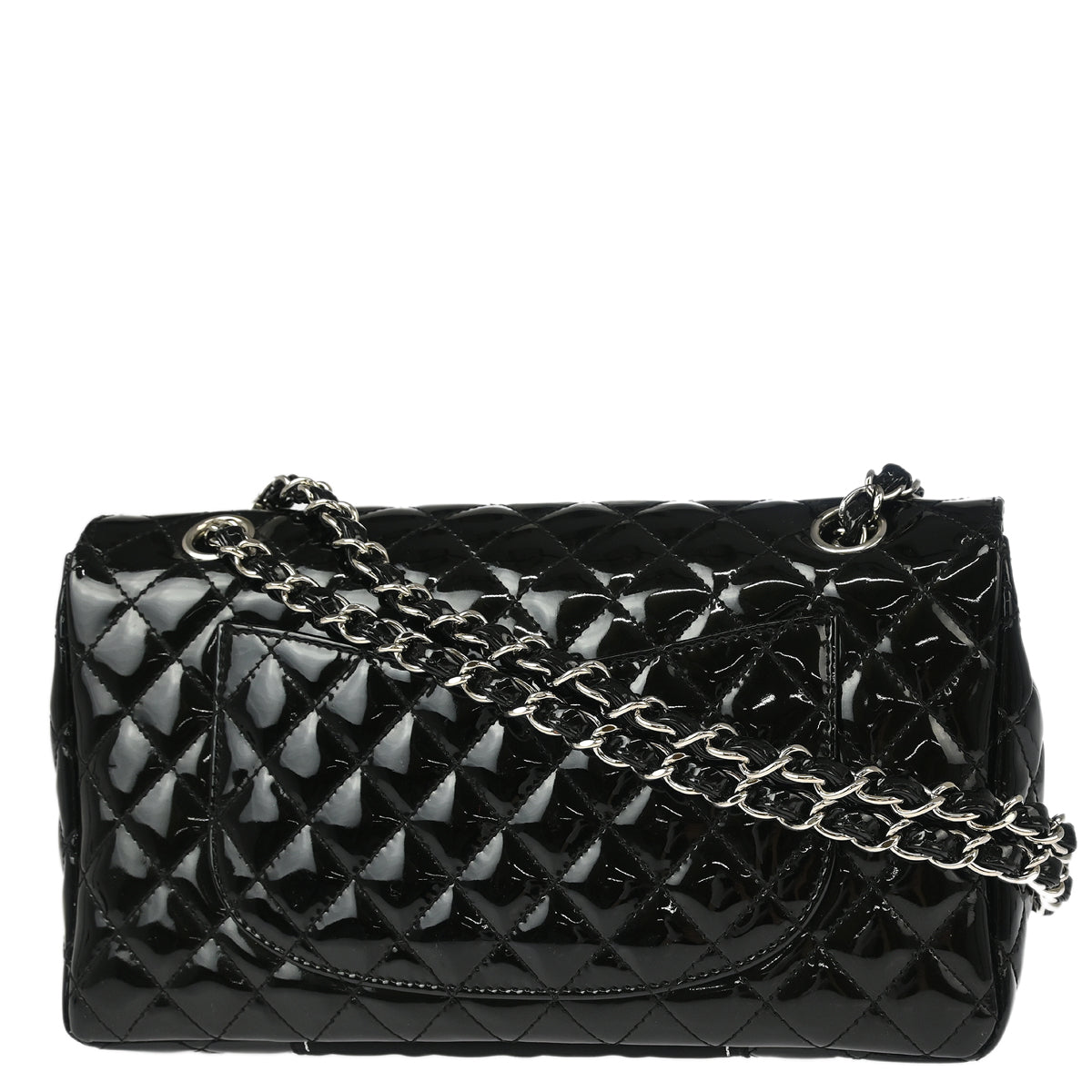 Chanel 2006-2008 Black Patent Leather Single Flap Shoulder Bag