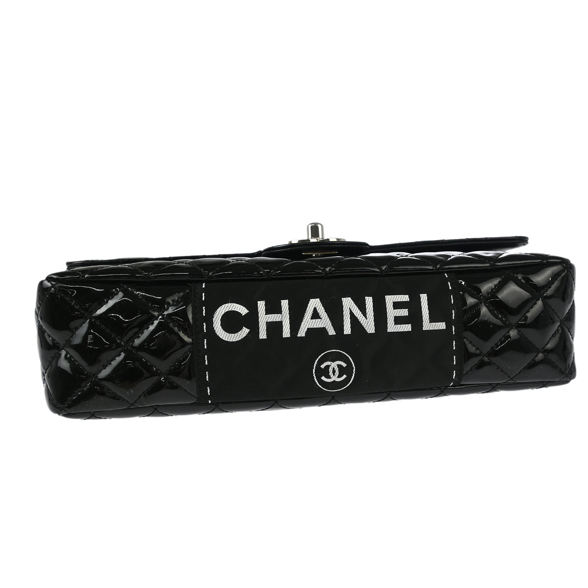 Chanel 2006-2008 Black Patent Leather Single Flap Shoulder Bag