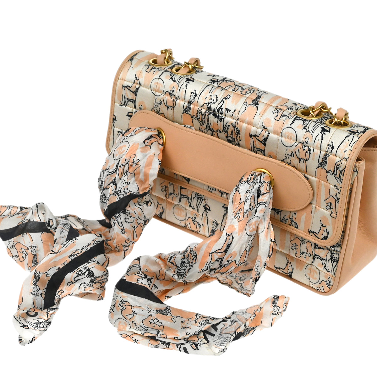 Chanel 2003-2004 Pink Satin Chain Shoulder Bag