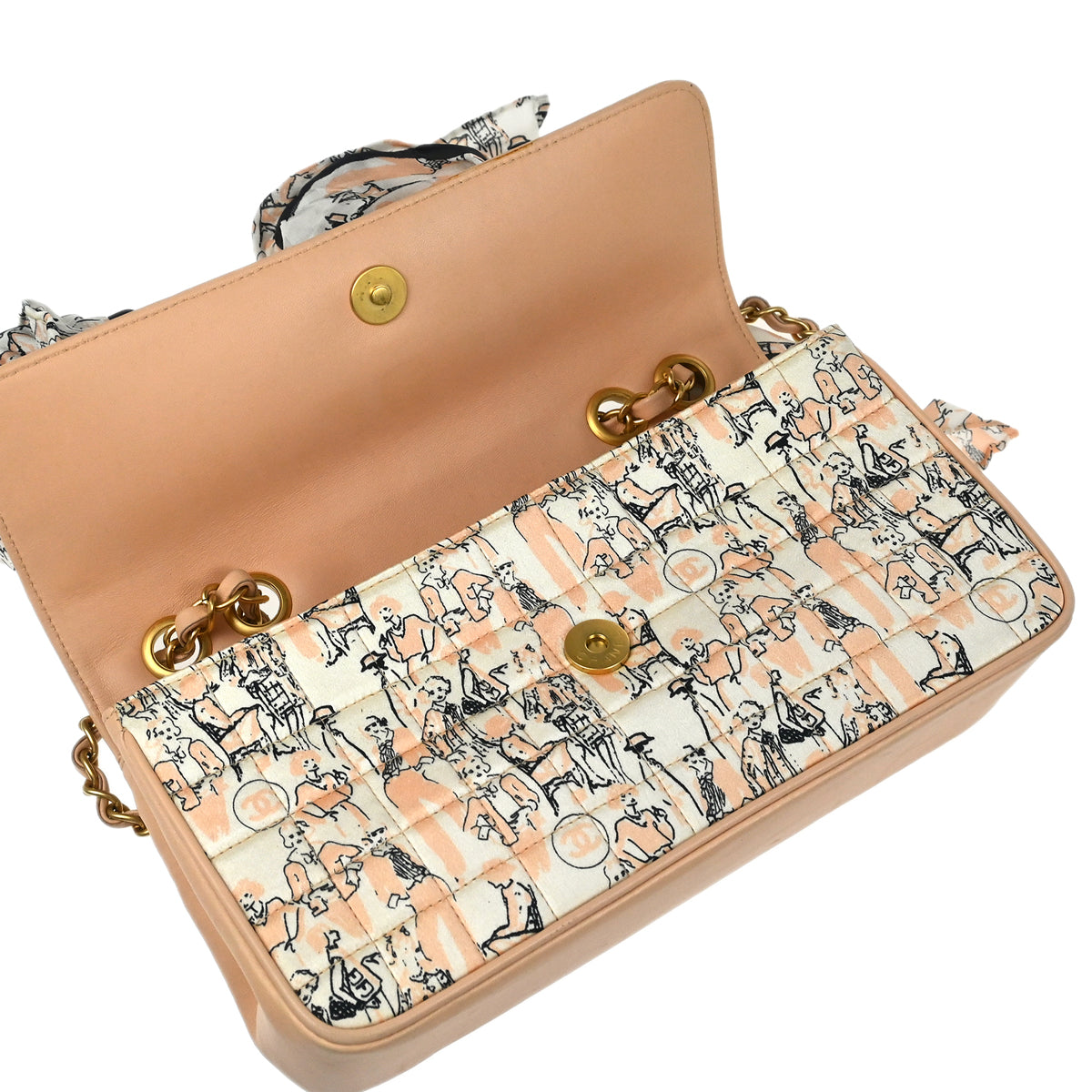 Chanel 2003-2004 Pink Satin Chain Shoulder Bag