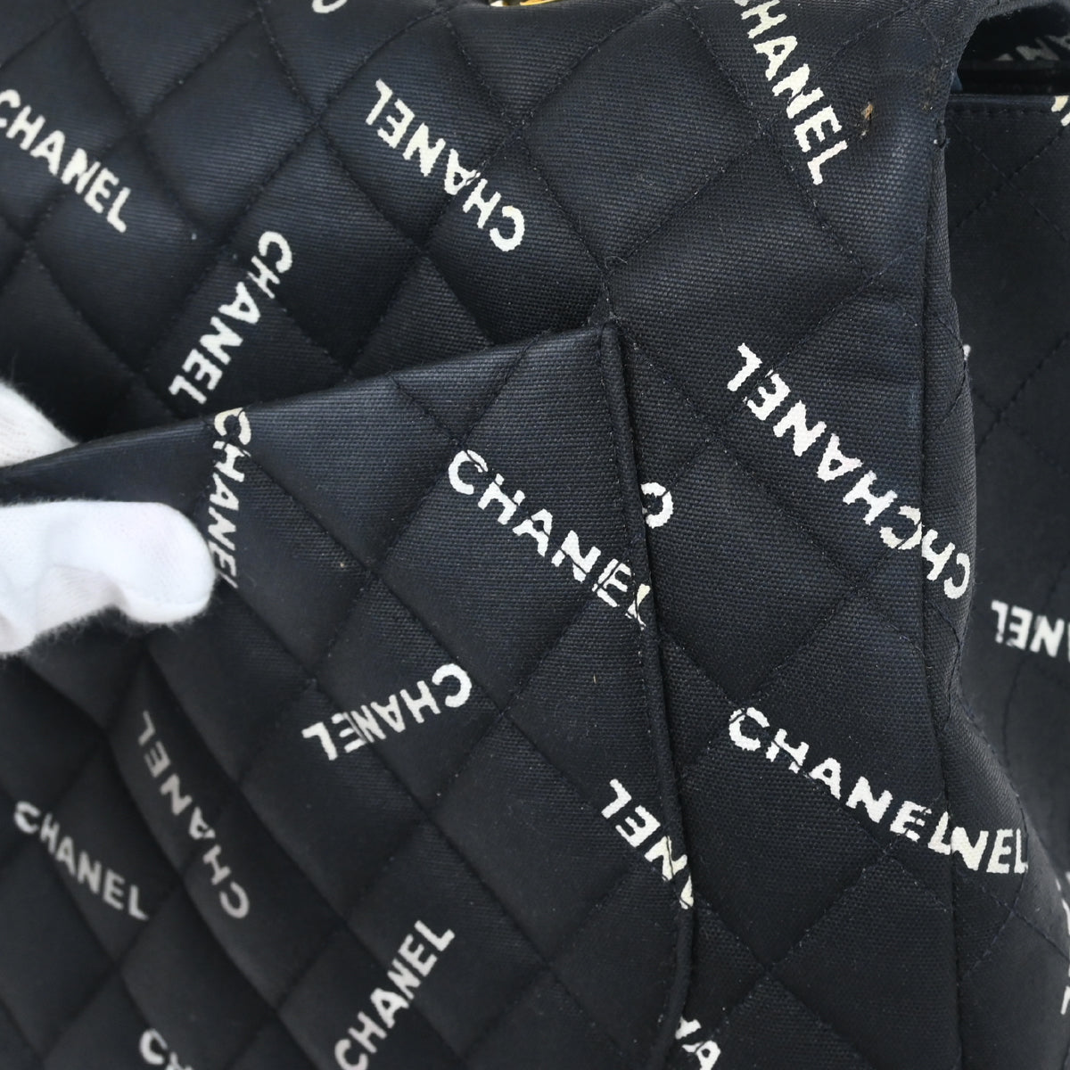 Chanel 1994-1996 Black Canvas Maxi Classic Flap Shoulder Bag