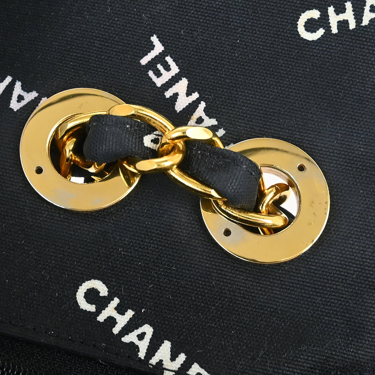 Chanel 1994-1996 Black Canvas Maxi Classic Flap Shoulder Bag