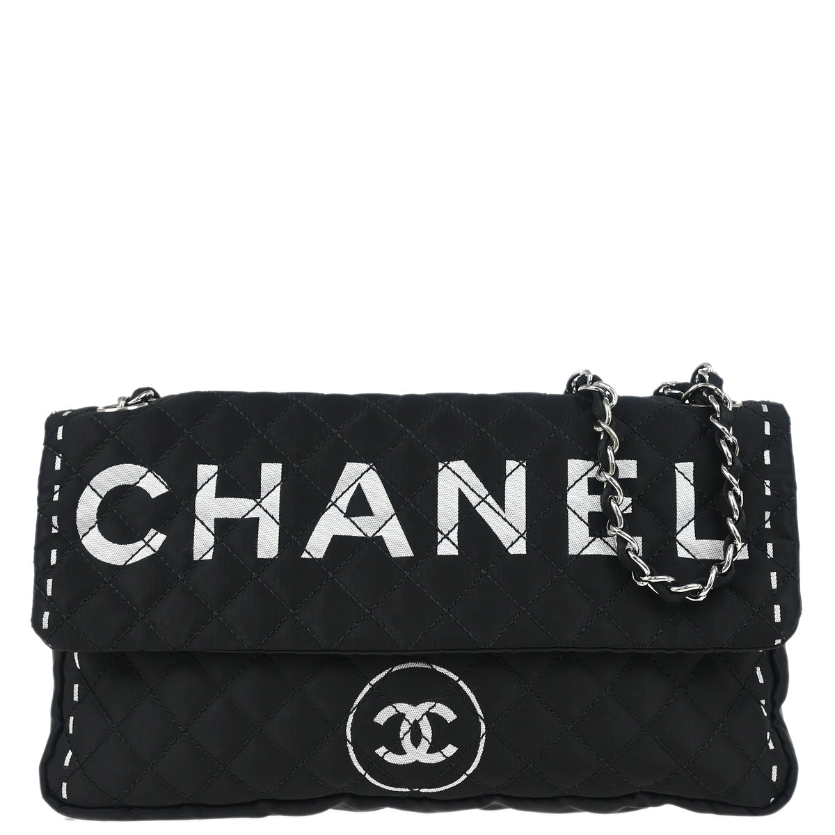 Chanel 2006-2008 Black Satin Shoulder Bag
