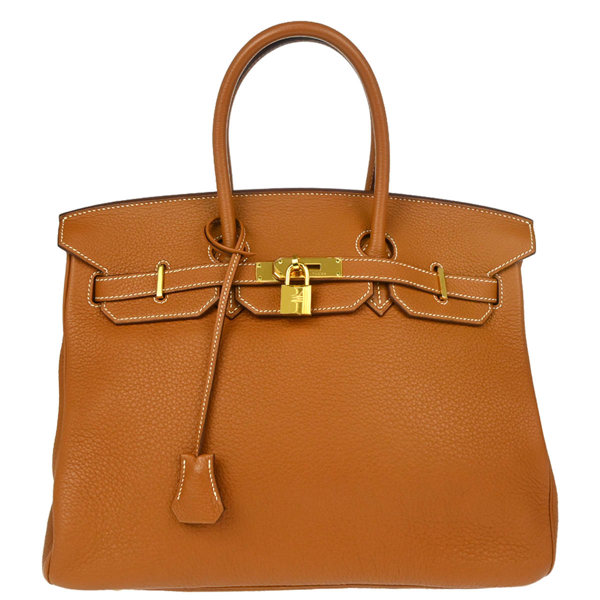 Hermes 2009 Gold Taurillon Clemence Birkin 35 Handbag