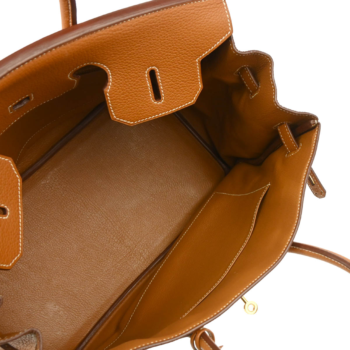 Hermes 2009 Gold Taurillon Clemence Birkin 35 Handbag