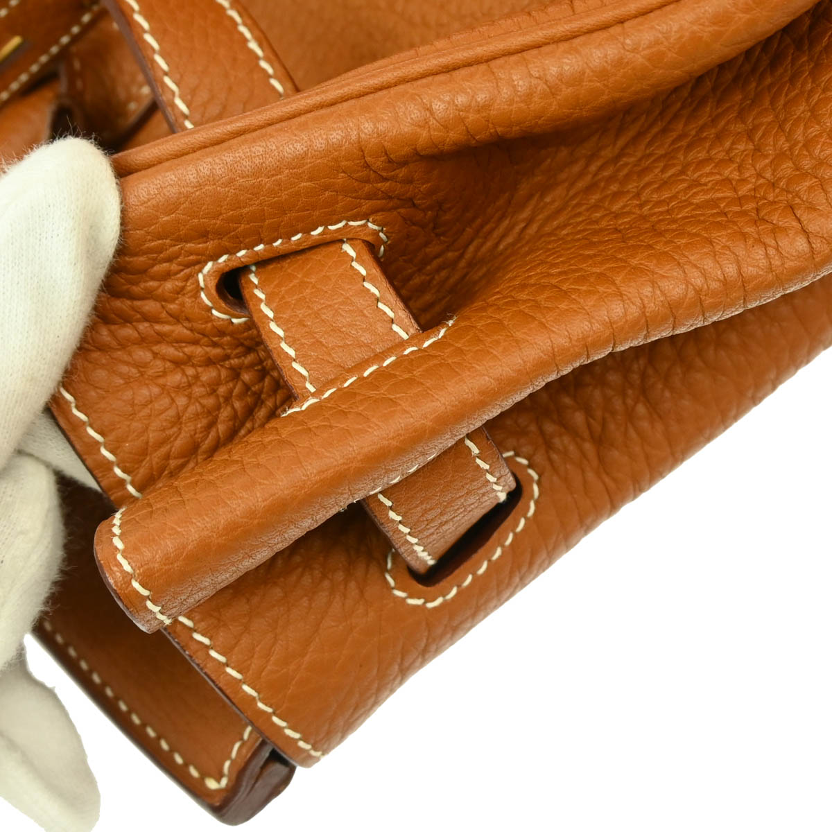 Hermes 2009 Gold Taurillon Clemence Birkin 35 Handbag