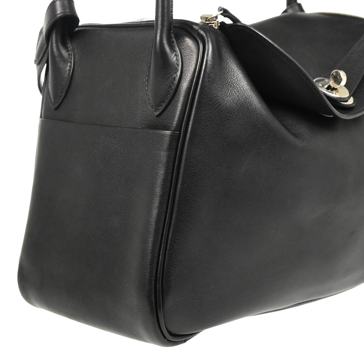 Hermes 2006 Black Evercalf Lindy 30 Shoulder Bag