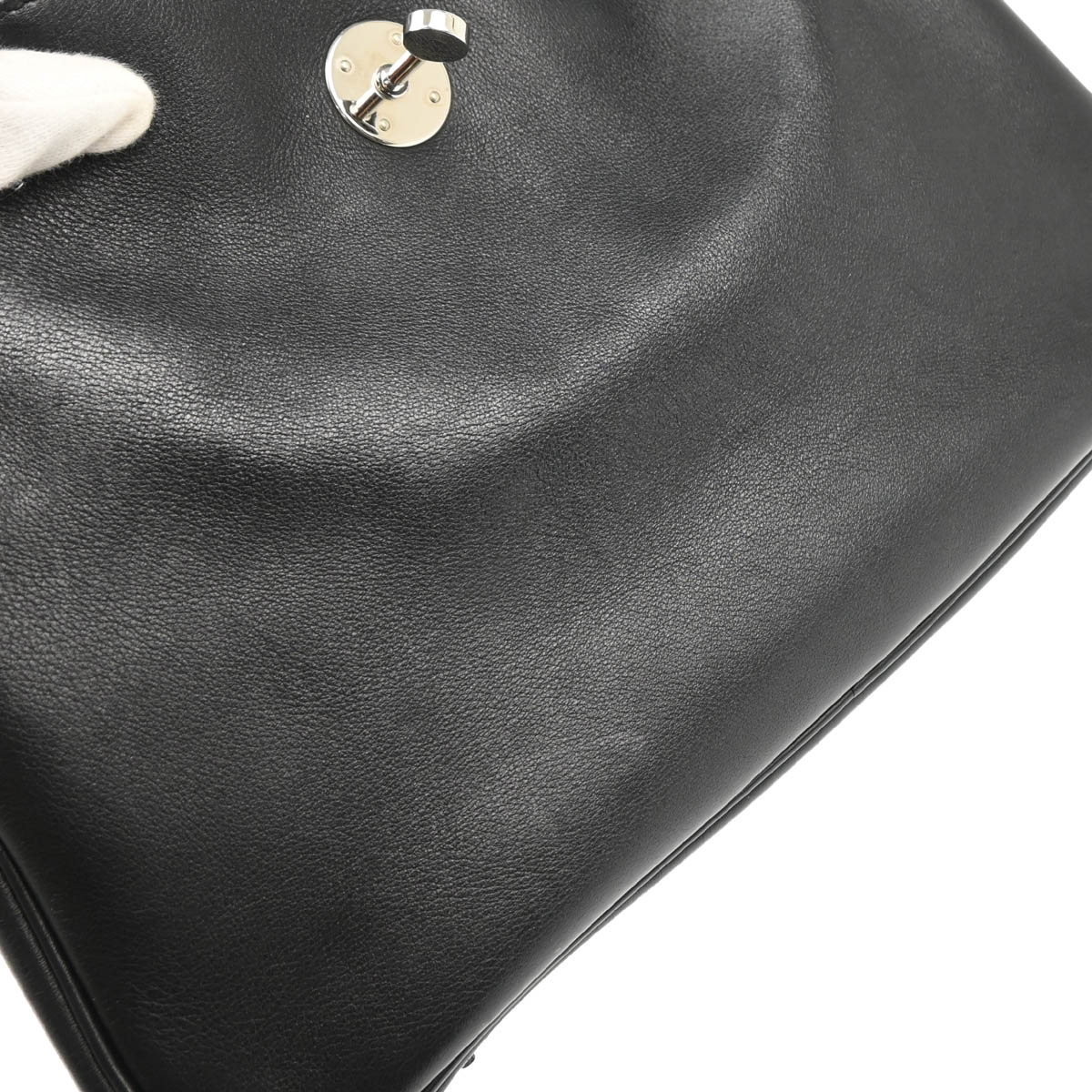 Hermes 2006 Black Evercalf Lindy 30 Shoulder Bag