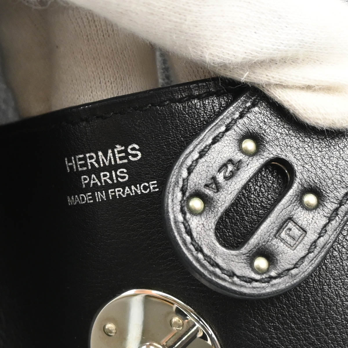 Hermes 2006 Black Evercalf Lindy 30 Shoulder Bag