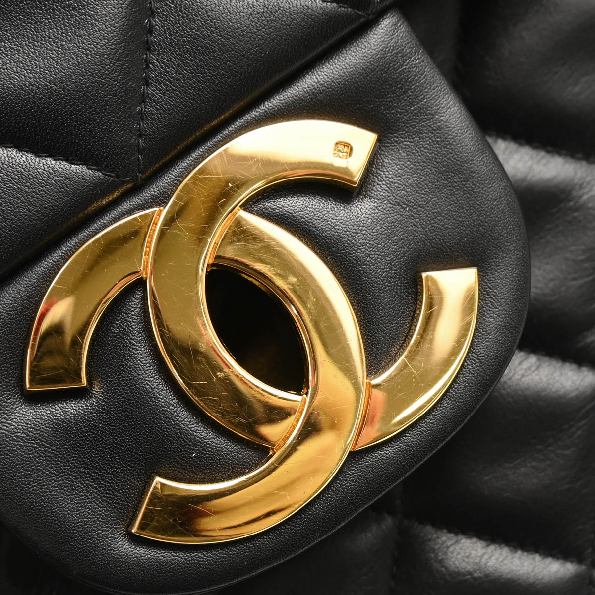 Chanel 1991-1994 Black Lambskin Maxi Classic Flap Shoulder Bag
