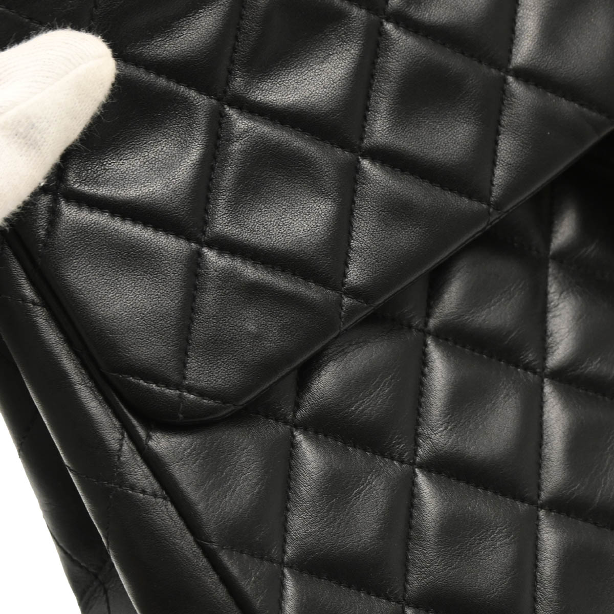 Chanel 1991-1994 Black Lambskin Maxi Classic Flap Shoulder Bag