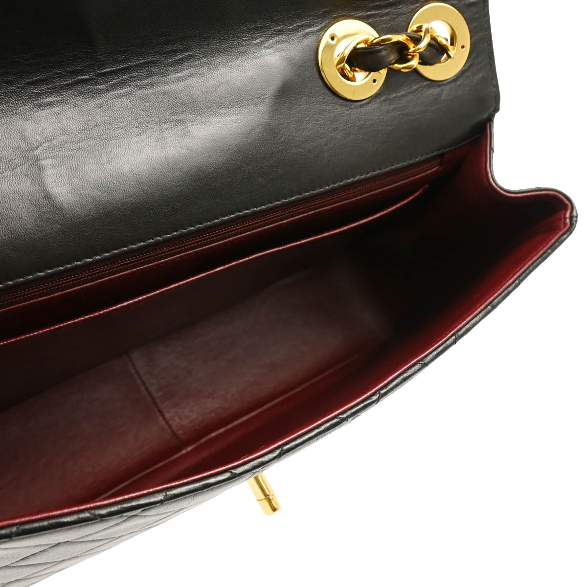 Chanel 1996-1997 Black Lambskin Jumbo Classic Flap Shoulder Bag