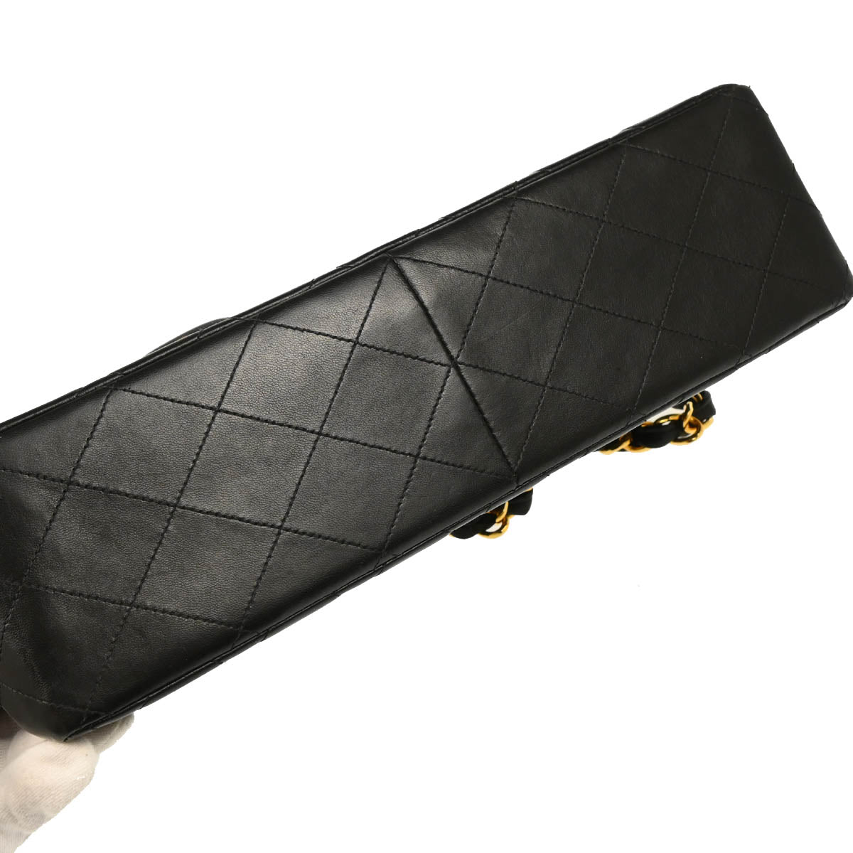 Chanel 1996-1997 Black Lambskin Jumbo Classic Flap Shoulder Bag