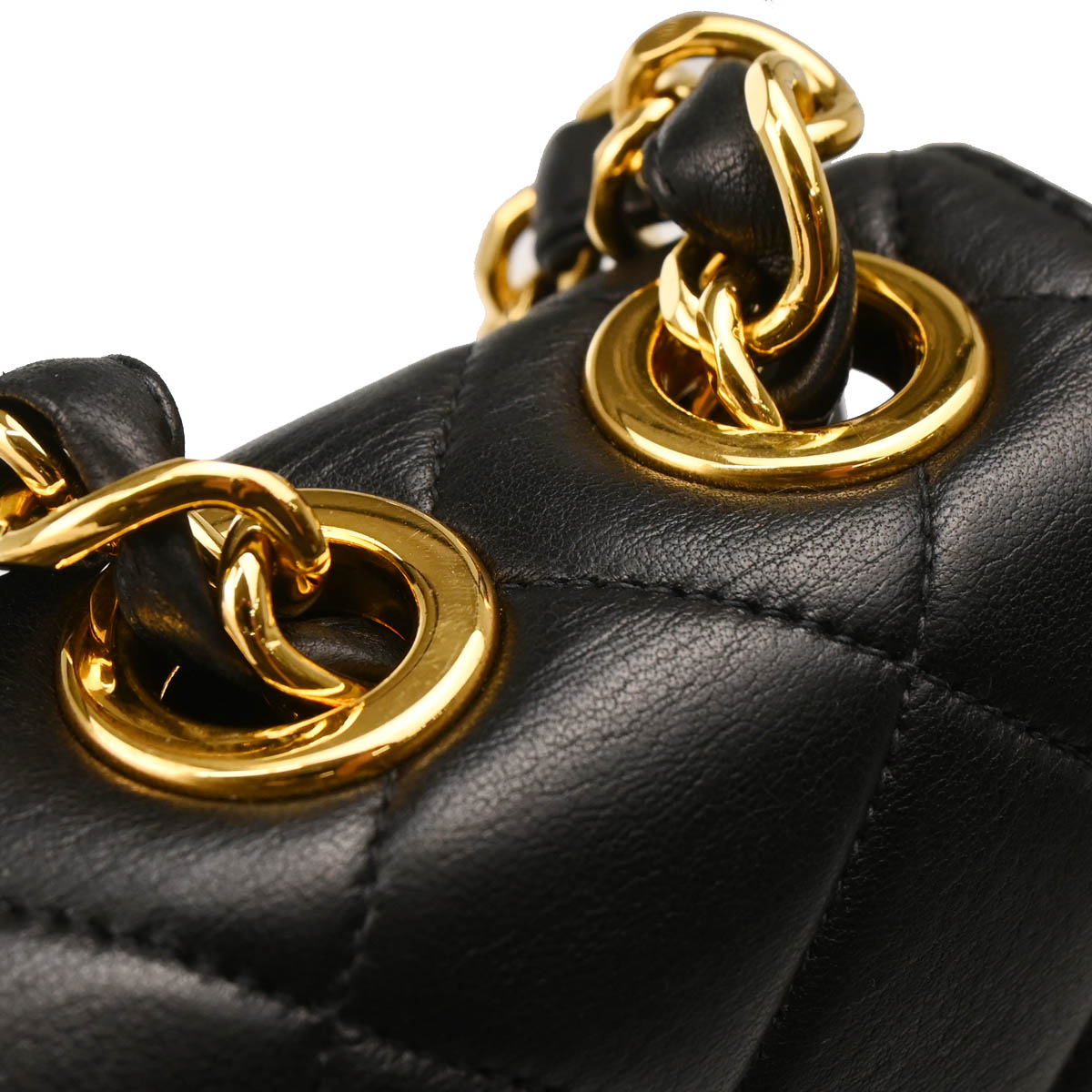 Chanel 2000-2001 Black Lambskin Jumbo Classic Flap Shoulder Bag