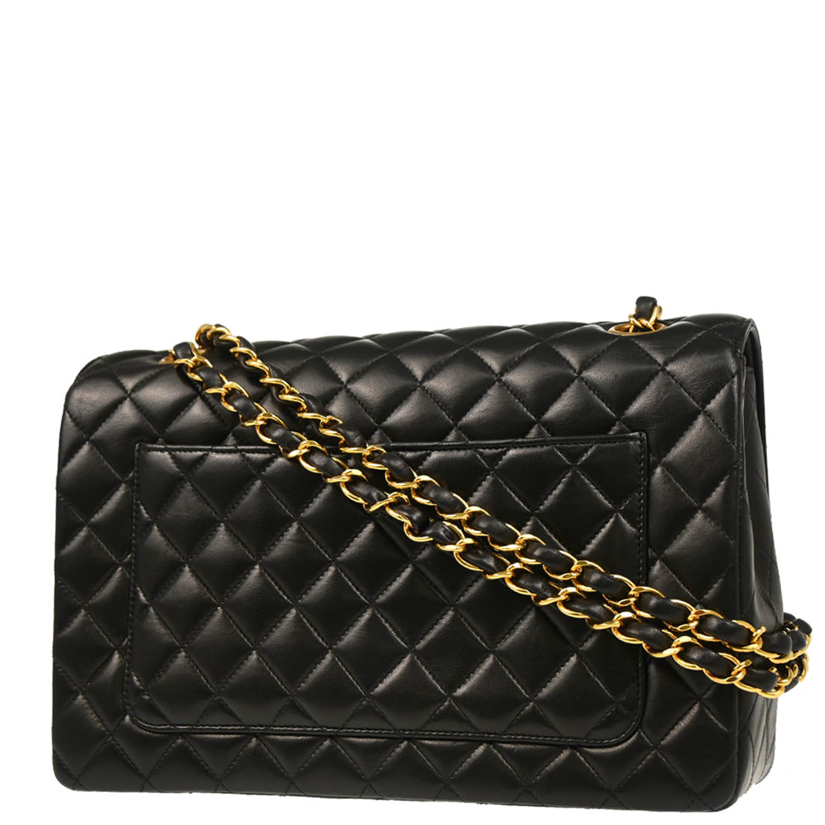 Chanel 1994-1996 Black Lambskin Paris Shoulder Bag