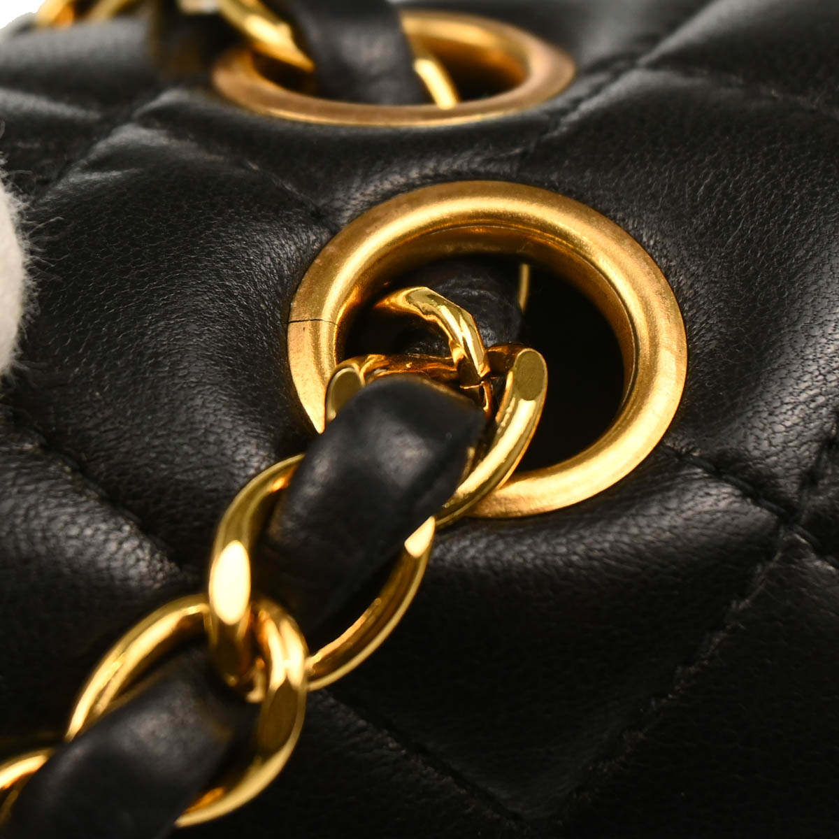 Chanel 1994-1996 Black Lambskin Paris Shoulder Bag