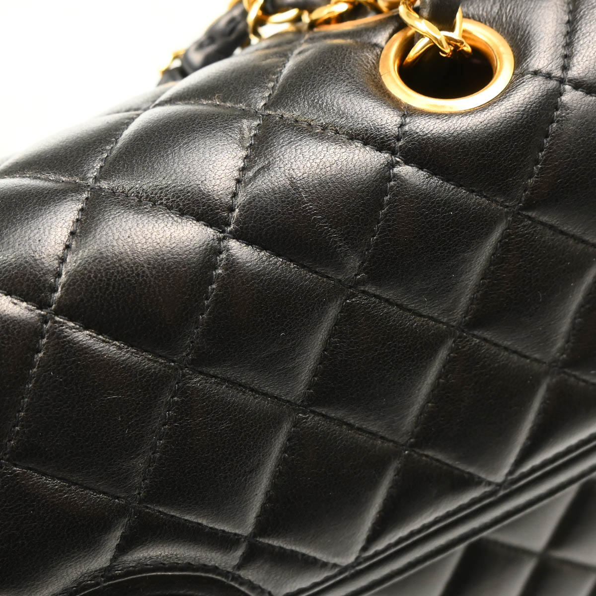 Chanel 1994-1996 Black Lambskin Paris Shoulder Bag