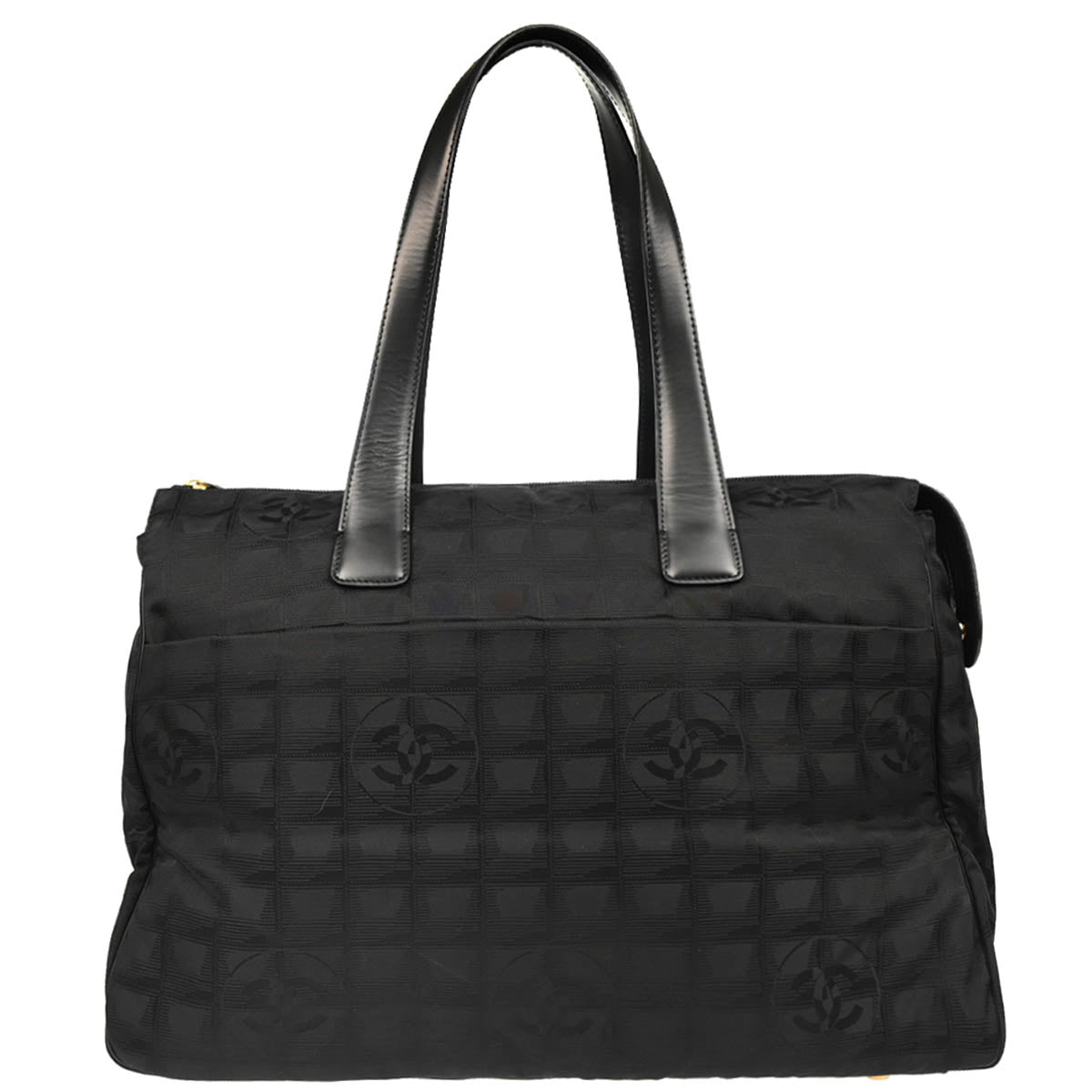Chanel 2003-2004 Black Nylon New Travel Line Tote Handbag
