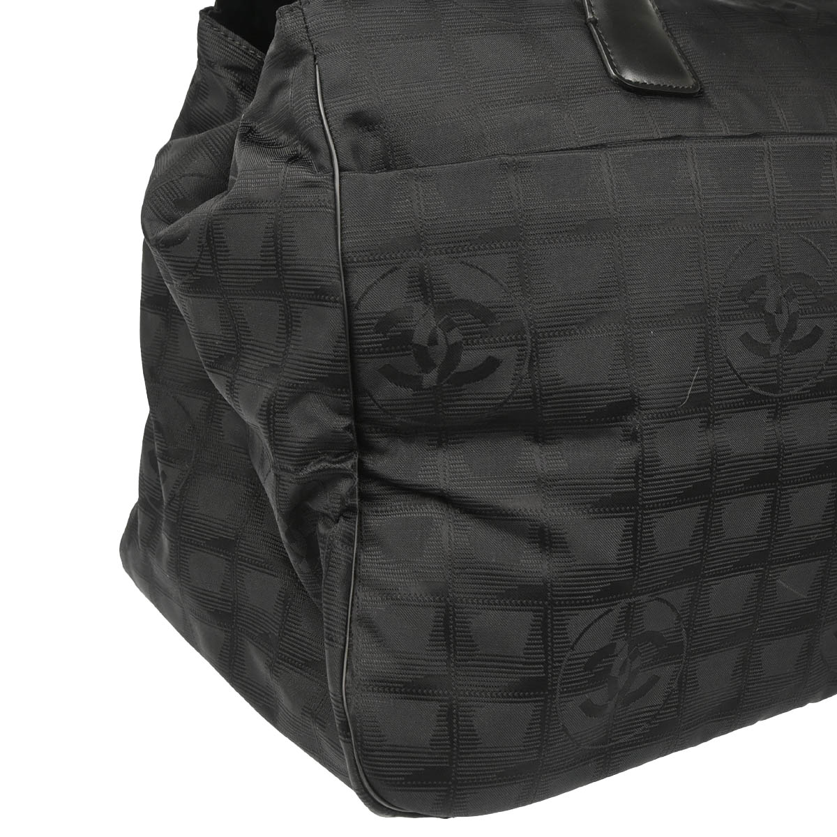 Chanel 2003-2004 Black Nylon New Travel Line Tote Handbag