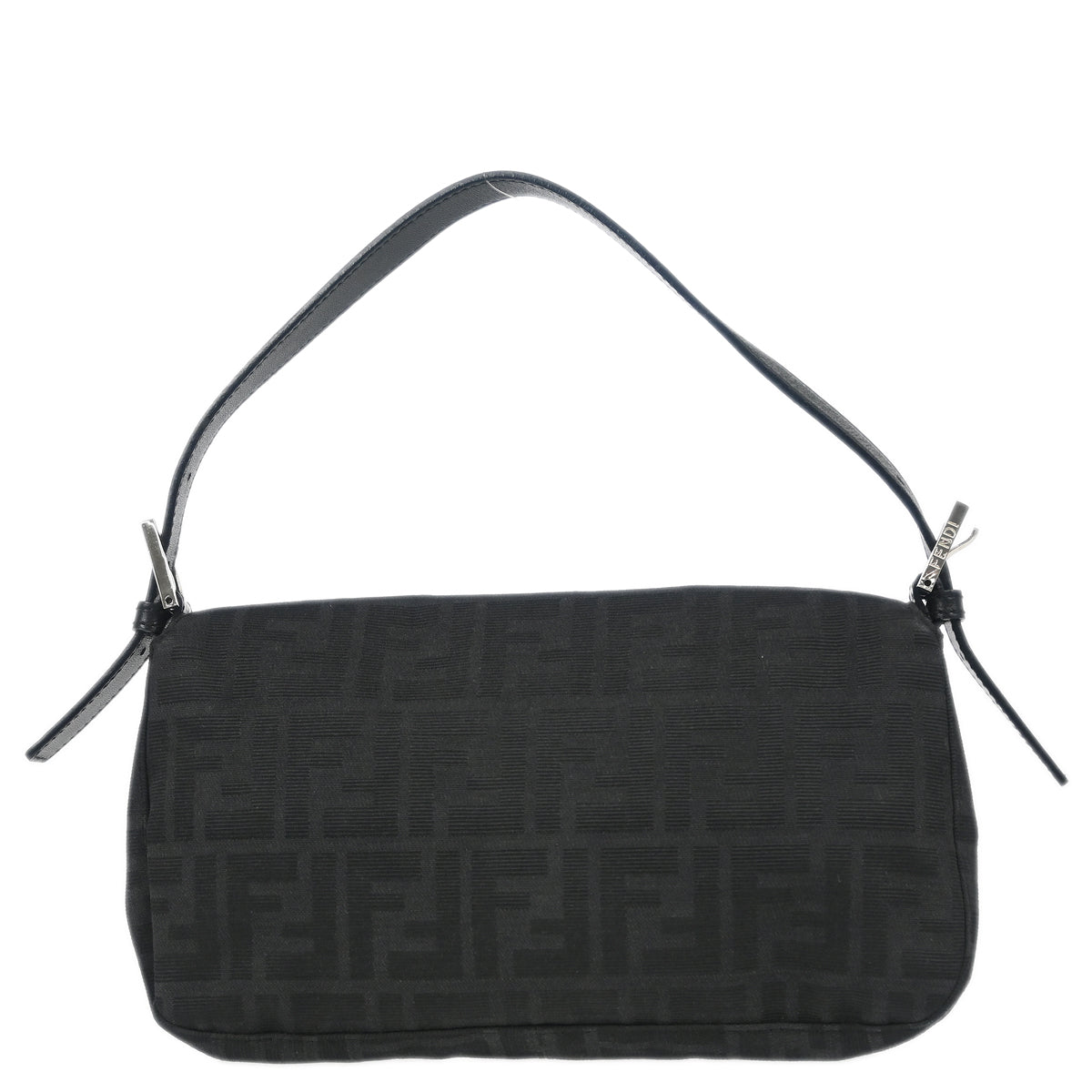 Fendi Black Zucca Baguette Handbag