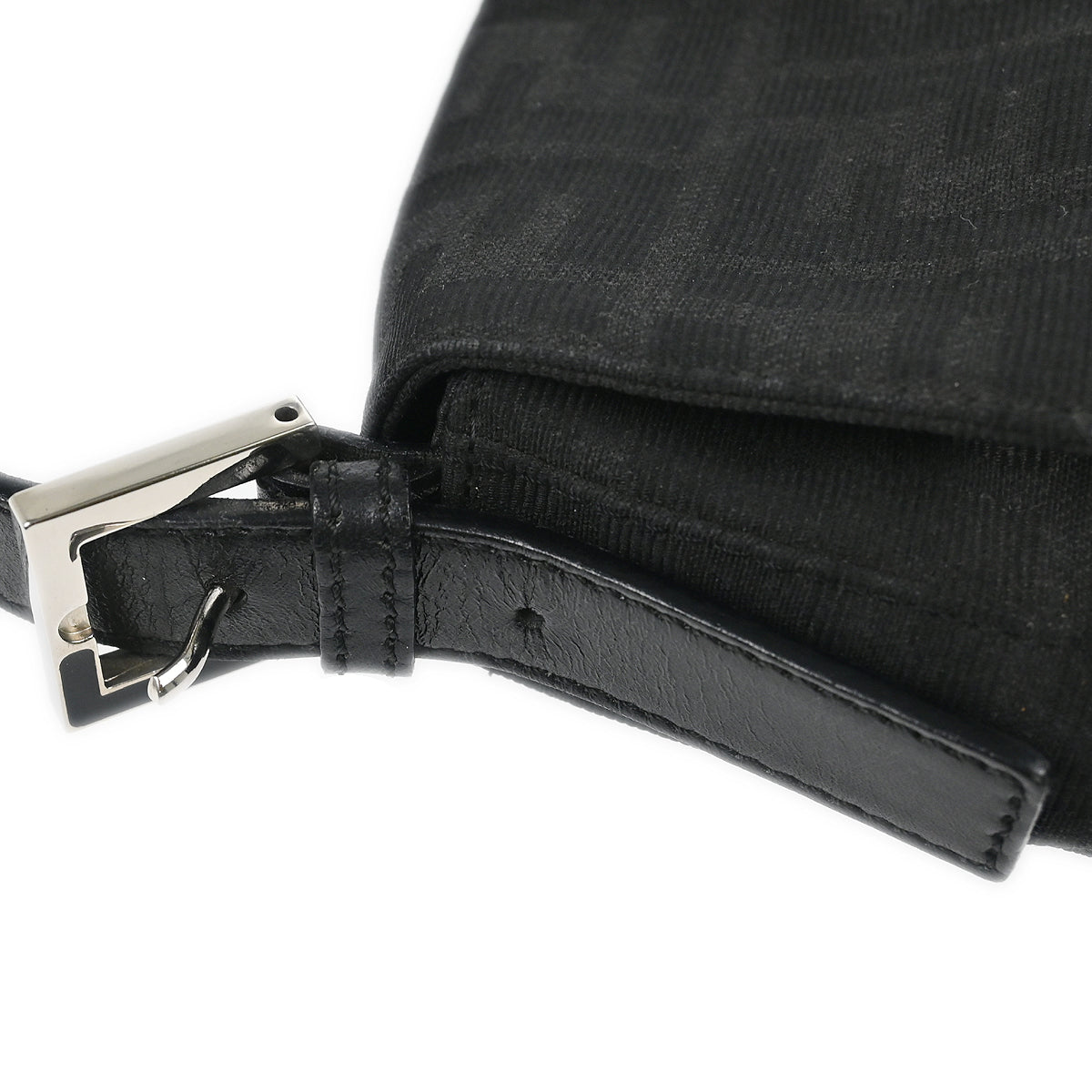 Fendi Black Zucca Baguette Handbag