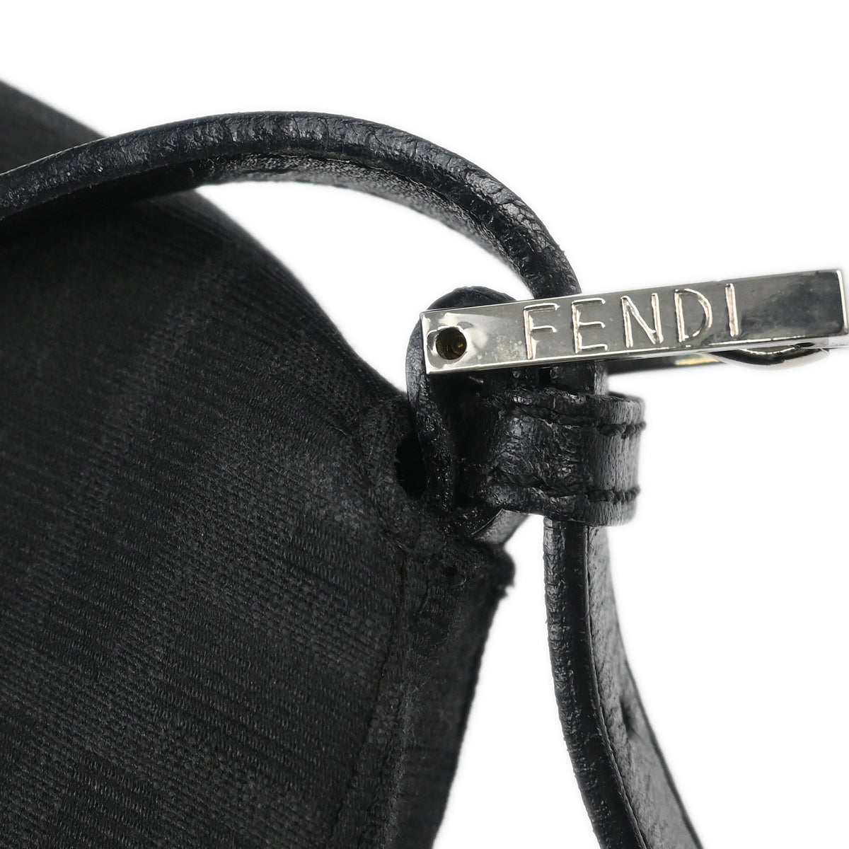 Fendi Black Zucca Baguette Handbag