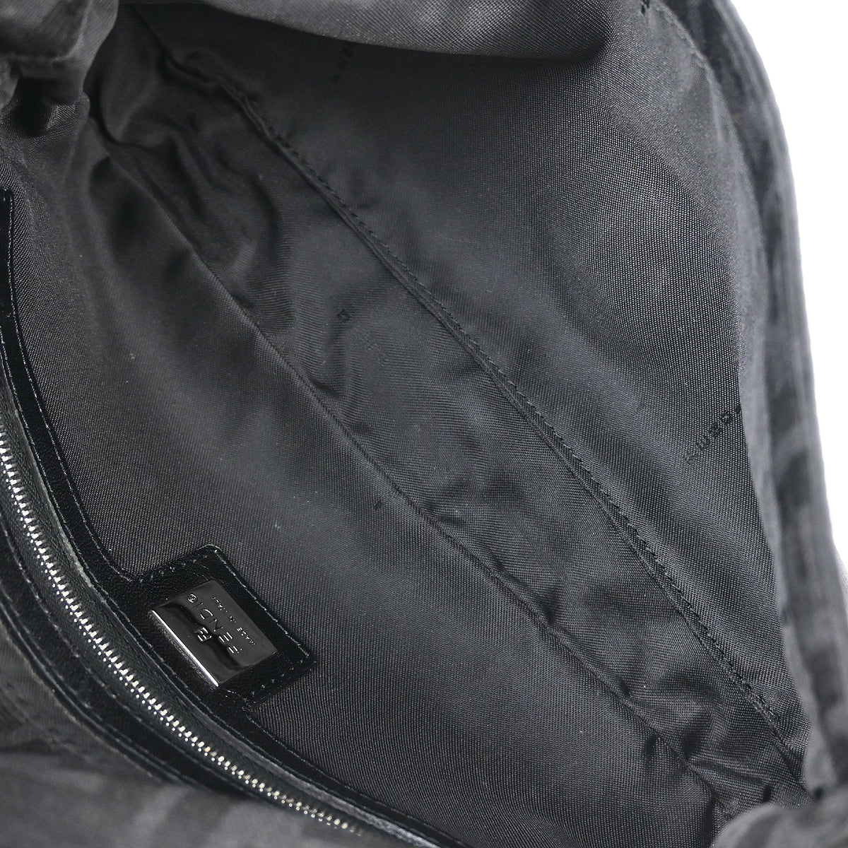 Fendi Black Zucca Baguette Handbag