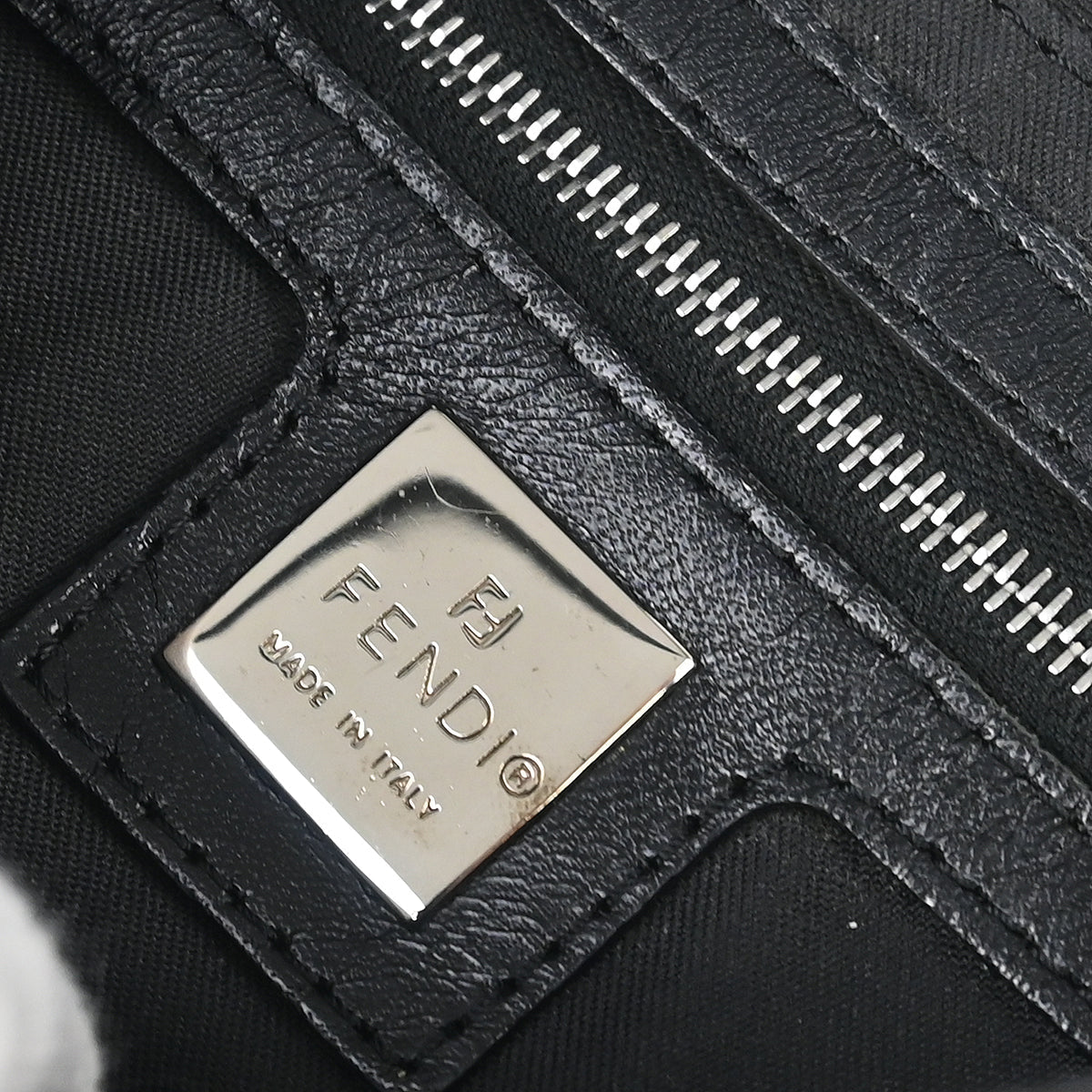 Fendi Black Zucca Baguette Handbag