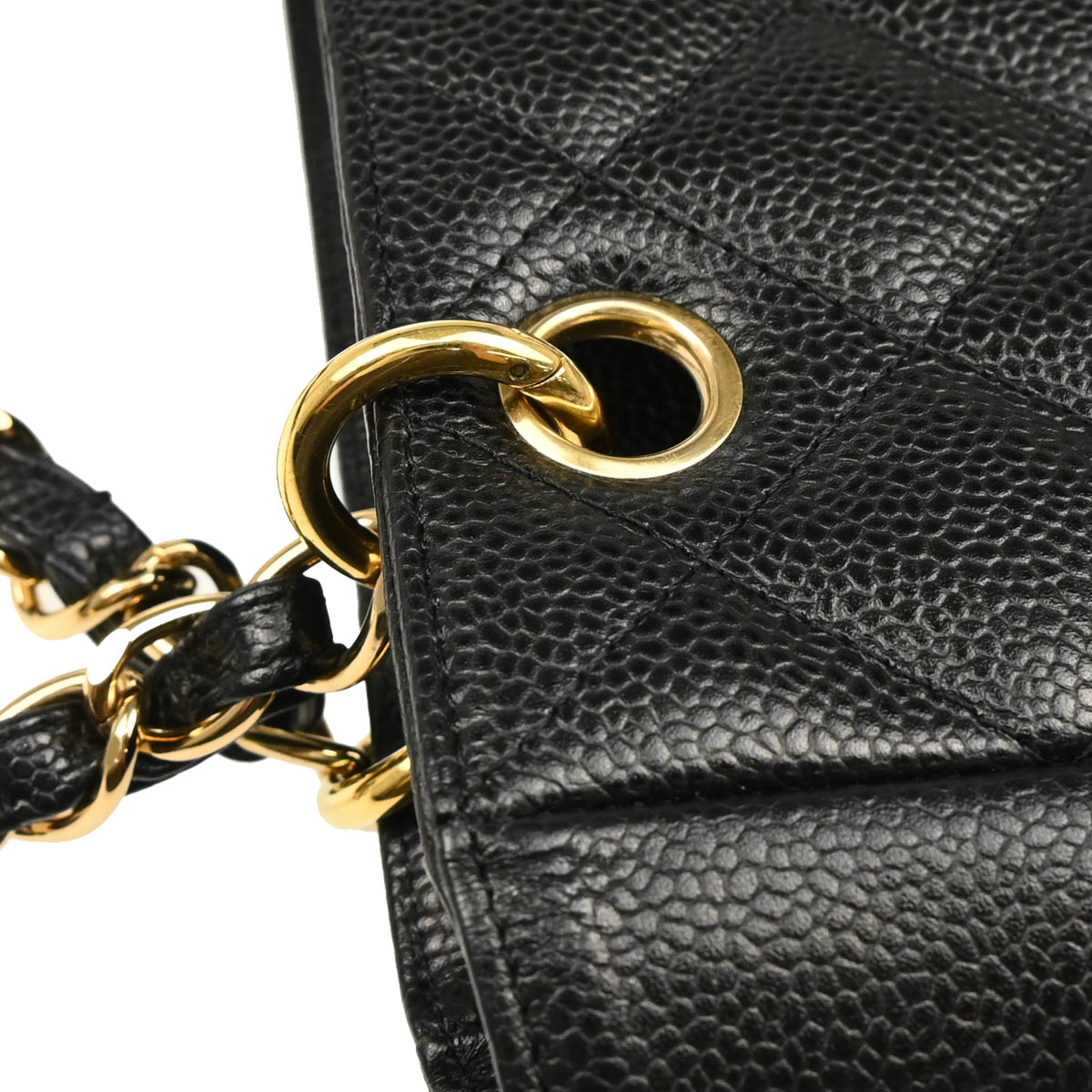 Chanel 2004-2005 Black Caviar Petite Shopping Tote PST Chain Handbag